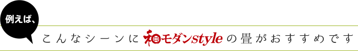 例えば、こんなシーンに和モダンstyleの畳がおすすめです